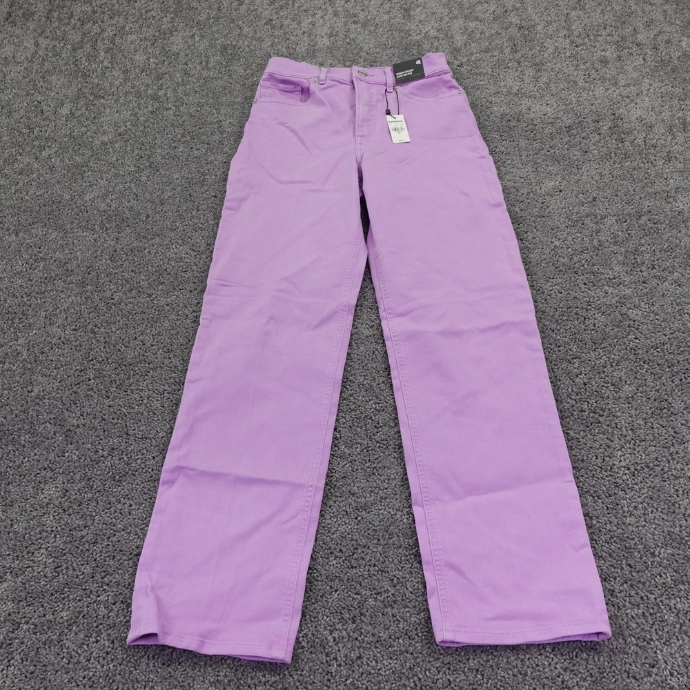 Express Modern Straight Jeans Womens 4R Purple Super High Rise